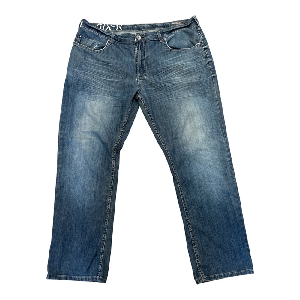Buffalo David Bitton Six-X Basic Slim Straight Stretch Jeans Blue 38x30 Mens